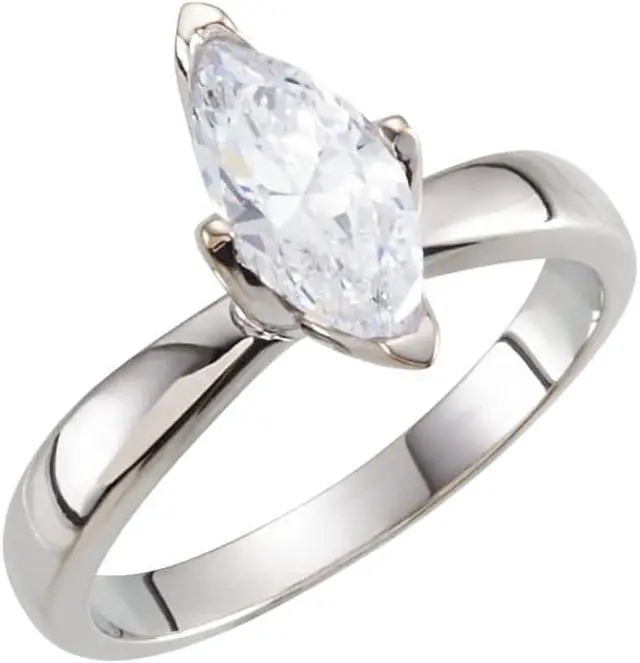Main image of Marquise Diamond Solitaire Engagement Ring, 14k White Gold (0.7 Ct, I Color, VS2 Clarity) GIA Certified