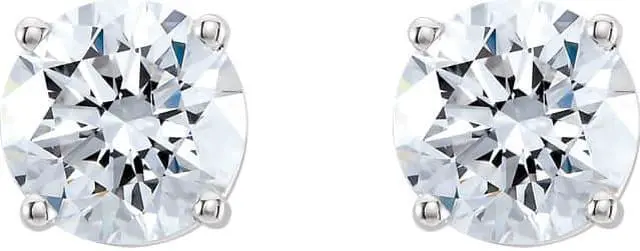 Alt view image 2 of 5 - Round Natural Mined Diamond Stud Earrings 14k White Gold (1.8 Ct,F-g Color,VS1 Clarity IGL Certified)
