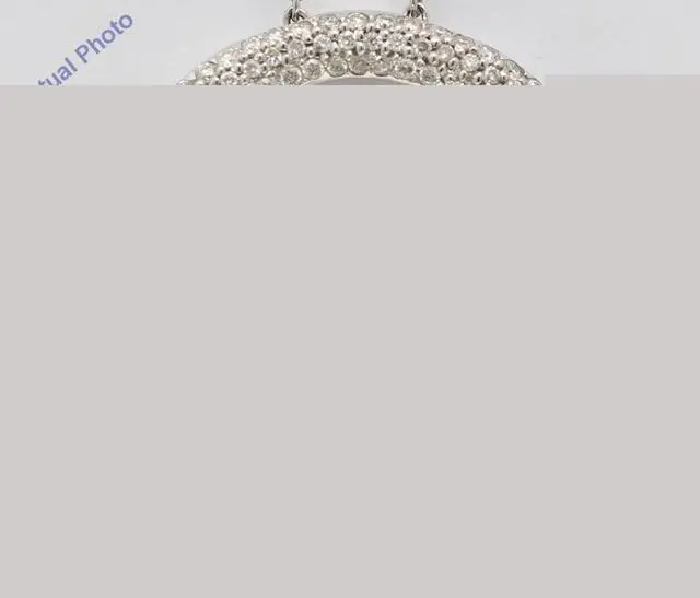 Alt view image 2 of 2 - 18k Gold Round White Diamond Pave Cluster 0-shape Link Chain Circle Pendant Necklace (2 Ct H SI2 Clarity)