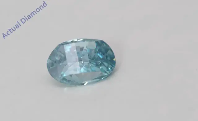 Alt view image 2 of 4 - Oval Millennial Sunrise (Limited Edition) Loose Diamond 0.4 Ct,Bluish Green Irradiated Color,VS Clarity