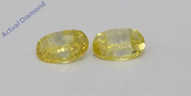 Alt view image 4 of 4 - A Pair of Oval Millennial Sunrise (Limited Edition) Loose 0.84 Ct,Yellow Irradiated Color,VS Clarity