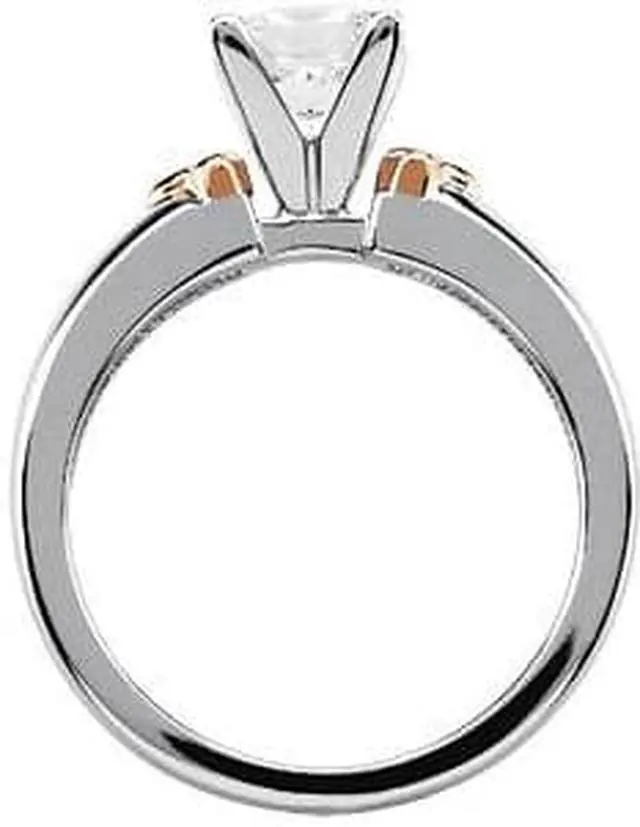 Alt view image 2 of 5 - Princess Diamond Solitaire Engagement Ring,14k Rose and white gold (0.71 Ct,H Color,VS2 Clarity) GIA