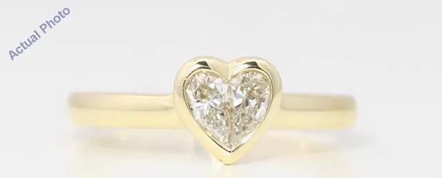Alt view image 4 of 4 - 18k Yellow Gold Pear Diamond Two-Stone Invisible Setting Framed Heart Shaped Ring (0.52 Ct I-J VS Clarity)