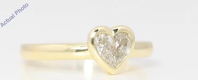 Alt view image 2 of 4 - 18k Yellow Gold Pear Diamond Two-Stone Invisible Setting Framed Heart Shaped Ring (0.52 Ct I-J VS Clarity)