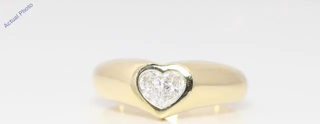 Main image of 18k Yellow Gold Pear Diamond Two-Stone Invisible Setting Heart Shaped Solid Ring (0.42 Ct H SI1/2 Clarity)