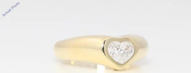 Alt view image 2 of 4 - 18k Yellow Gold Pear Diamond Two-Stone Invisible Setting Heart Shaped Solid Ring (0.42 Ct H SI1/2 Clarity)
