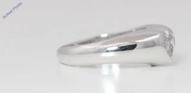 Alt view image 3 of 4 - 18k White Gold Pear Diamond Two-Stone Invisible Setting Heart Shaped Solid Ring (0.29 Ct G VS Clarity)
