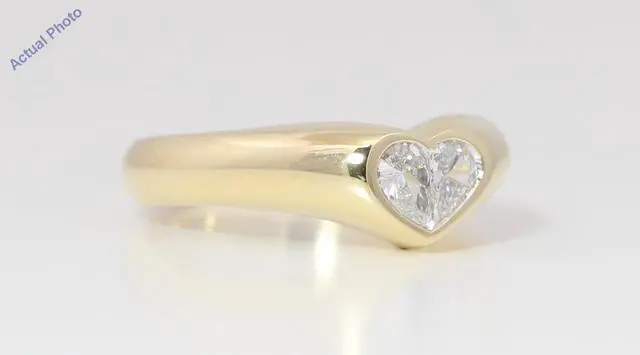 Alt view image 2 of 4 - 18k Yellow Gold Pear Diamond Two-Stone Invisible Setting Heart Shaped Solid Ring (0.4 Ct H VS Clarity)