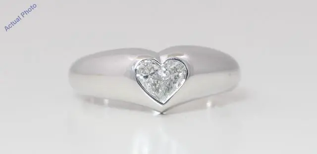Alt view image 4 of 4 - 18k White Gold Pear Diamond Two-Stone Invisible Setting Heart Shaped Solid Ring (0.29 Ct G VS Clarity)