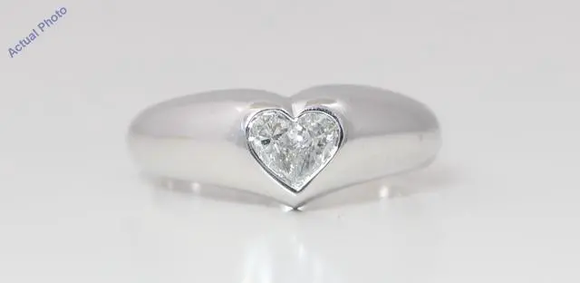 Main image of 18k White Gold Pear Diamond Two-Stone Invisible Setting Heart Shaped Solid Ring (0.29 Ct G VS Clarity)