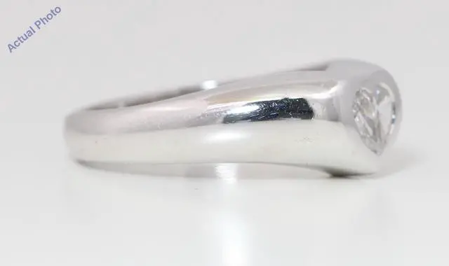 Alt view image 3 of 4 - 18k White Gold Pear Diamond Two-Stone Invisible Setting Heart Shaped Solid Ring (0.39 Ct H SI1 Clarity)