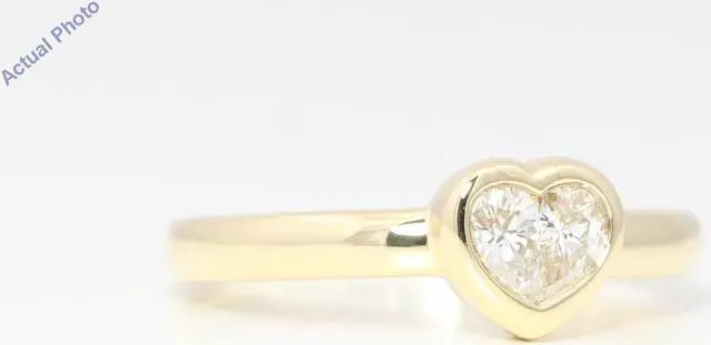 Alt view image 2 of 4 - 18k Yellow Gold Pear Diamond Two-Stone Invisible Setting Framed Heart Shaped Ring (0.41 Ct H VS Clarity)
