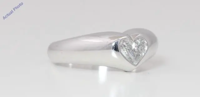 Alt view image 2 of 4 - 18k White Gold Pear Diamond Two-Stone Invisible Setting Heart Shaped Solid Ring (0.29 Ct G VS Clarity)
