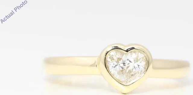 Alt view image 4 of 4 - 18k Yellow Gold Pear Diamond Two-Stone Invisible Setting Framed Heart Shaped Ring (0.41 Ct H VS Clarity)