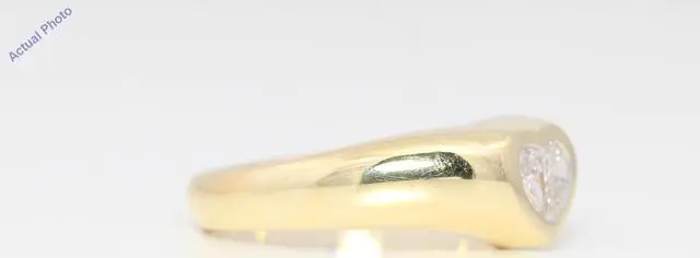 Alt view image 3 of 4 - 18k Yellow Gold Pear Diamond Two-Stone Invisible Setting Heart Shaped Solid Ring (0.42 Ct H SI1/2 Clarity)