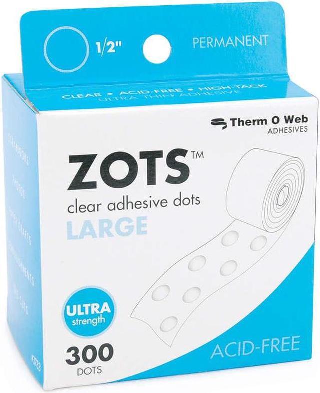 Zots Clear Adhesive Dots-Large 1/2X1/64 Thick 300/Pkg - 000943037835