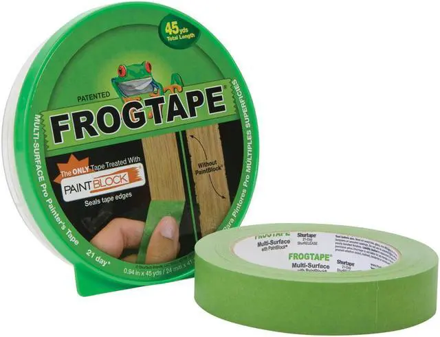 Alt view image 3 of 11 - FrogTape Multi Surface Painter Tape
0.94" Width x 45 yd Length - Polymer - Self-adhesive - 1 / Roll - Green