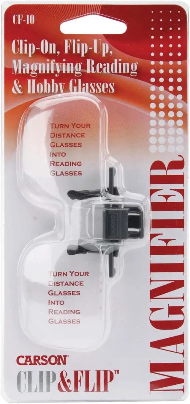 Alt view image 2 of 13 - Carson Clip & Flip 1.5x Clip-on, Flip-up Magnifying Lenses for Eyeglasses CF-10