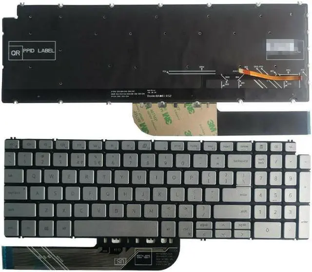 Main image of New keyboard for Dell Inspiron 15 5501 5502 5584 5590 5593 5594 5598 15 7000 2-IN-1 7590 7591 17 7000 2-IN-1 7791 17-7791 P42E P88F P90F Keyboard US Backlit Silver
