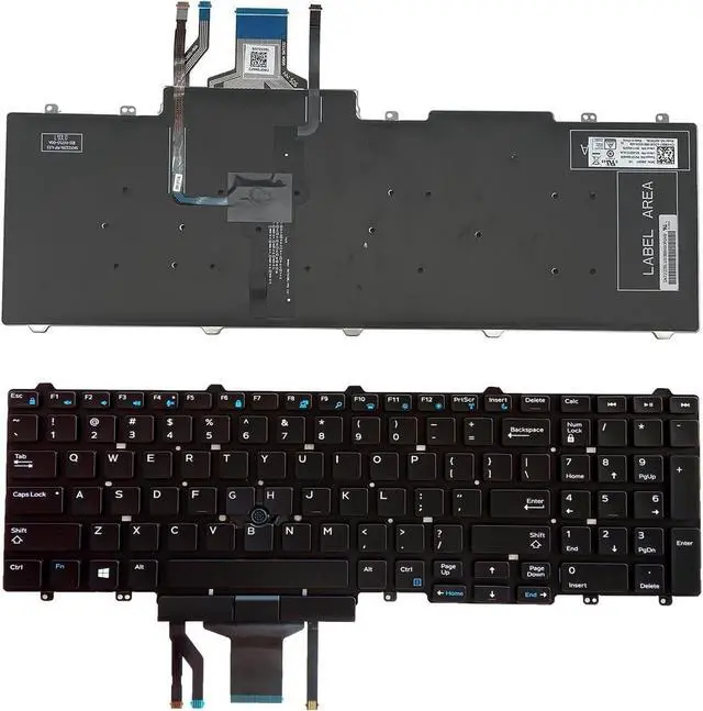Main image of LIXSUNTEK Replacement Laptop Keyboard Backlight for Dell Latitude E5550 E5570 5580 5590 5591, Precision 3510 3520 7510 7520 7710 7720 Series Laptop with Pointer US Layout