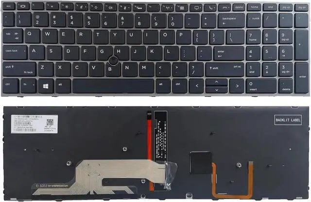 Alt view image 4 of 4 - LIXSUNTEK Replacement Backlight Keyboard with Pointer for HP ZBOOK 15 G5 15 G6 17 G5 17 G6 Series Laptop L29635-001 L12765-001 L28407-001 US layout black Backlit