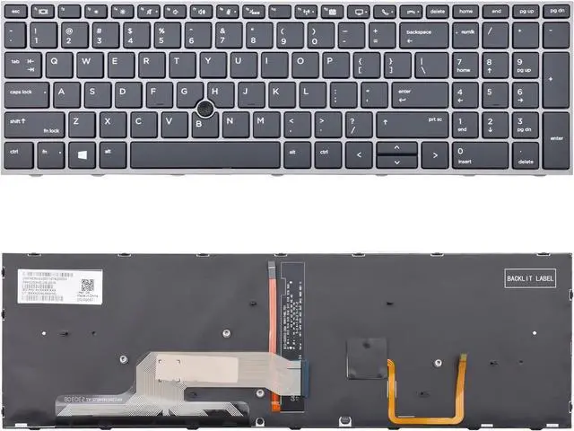 Main image of LIXSUNTEK Replacement Backlight Keyboard with Pointer for HP ZBOOK 15 G5 15 G6 17 G5 17 G6 Series Laptop L29635-001 L12765-001 L28407-001 US layout black Backlit