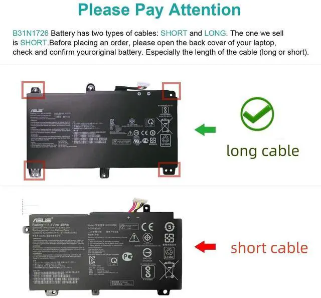 Alt view image 3 of 4 - B31N1726 Original Battery for ASUS TUF Gaming FX505DT FX505DV FX505DU FX505DY