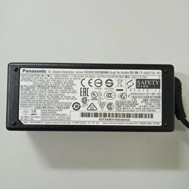 Main image of Genuine 16V 3.75A 60W AC Adapter for Panasonic Toughbook CF-19 CF-AA1633A CF-AA6373A CF-SZ6 M1/M2/M3/M5/M7/J3/J2/J7