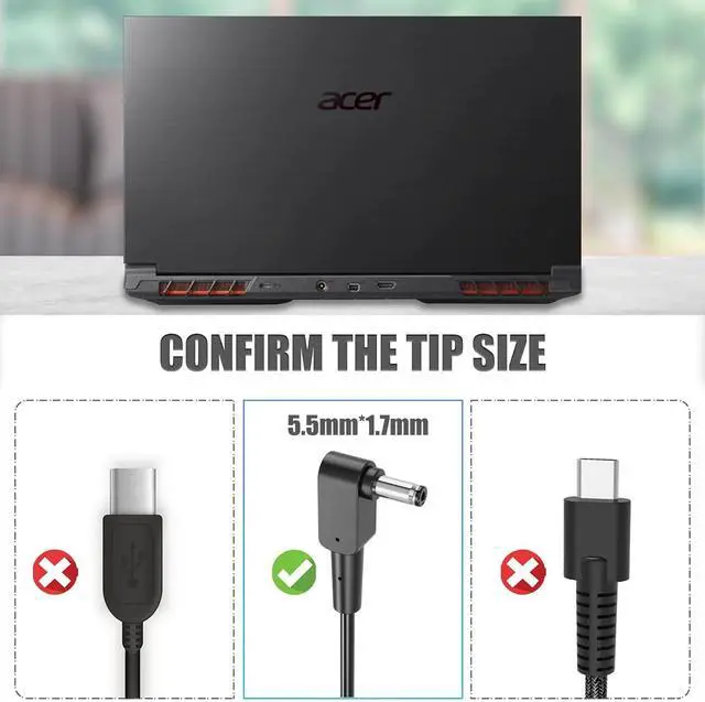 Alt view image 2 of 3 - 19.5V 16.9A 330W Charger for Acer Nitro 5 16 17 Gaming AN515-58 AN16-41 AN17-51 Predator Helios 16 PH16-71 AN16-41-R62L AN17-41-R6L9 AN17-51-78BS PH16-71-71AV PH16-71-94S6