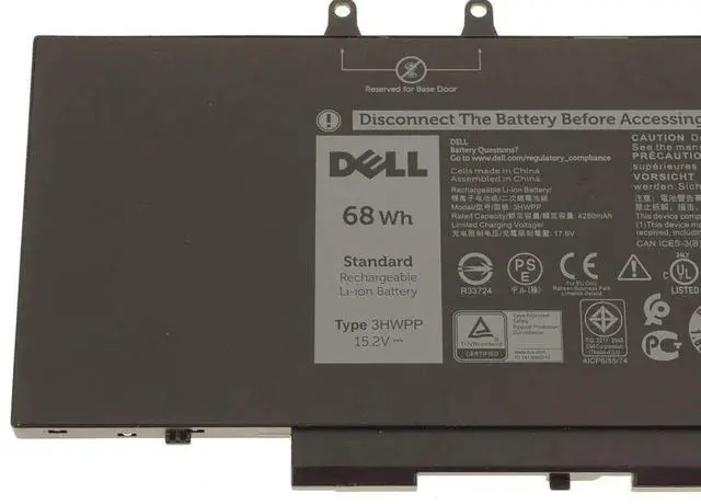 Alt view image 2 of 3 - 3HWPP Battery Replacement for Dell Latitude 5401 5410 5411 5501 5510 5511 Precision 3541 3551 Inspiron 7706 2-in-1 Inspiron 17 7500/7506 2-in-1 10X1J N2NLL 1VY7F 451-BCMN 68Wh