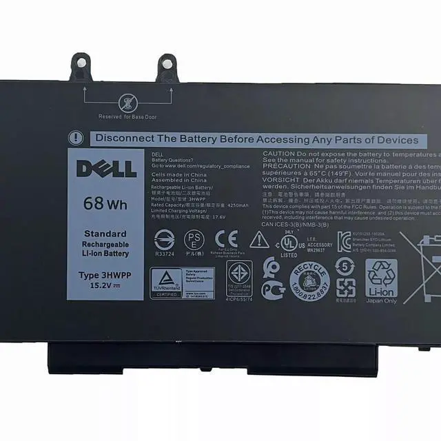 Alt view image 3 of 3 - 3HWPP Battery Replacement for Dell Latitude 5401 5410 5411 5501 5510 5511 Precision 3541 3551 Inspiron 7706 2-in-1 Inspiron 17 7500/7506 2-in-1 10X1J N2NLL 1VY7F 451-BCMN 68Wh