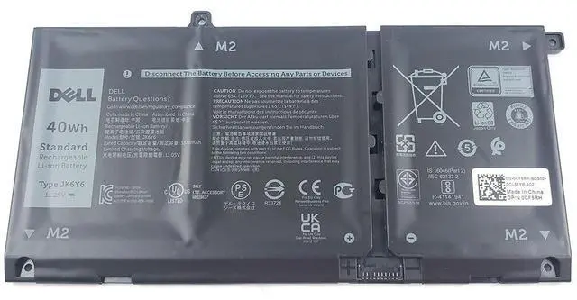 Main image of Genuine JK6Y6 Laptop Battery Replacement for Dell Latitude 3410 3510 Vostro 5300 5401 5501 Inspiron 5300 5401 5408 5501 5508 5400 7405 7300 7500 2-in-1 Silver Series 12.5V40Wh