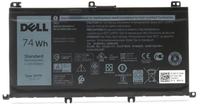 Main image of New Genuine 357F9 Battery for Dell Inspiron 7000 Dump 15 7566 7567 7557 7559 I7559 5576 5577 INS15PD-1548B 1548R 1748B 1748R 2548R 2548B 2748R Gaming Laptop 0GFJ6 71JF4 11.1V 74Wh