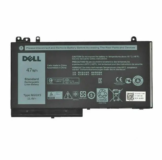 Main image of New Genuine NGGX5 Laptop Battery Replacement Compatible with Dell Latitude E5270 E5470 E5570 Precision M3510 Series Notebook JY8D6 954DF 0JY8D6 451-BBUN 451-BBUJ RDRH9 (11.4V 47Wh)