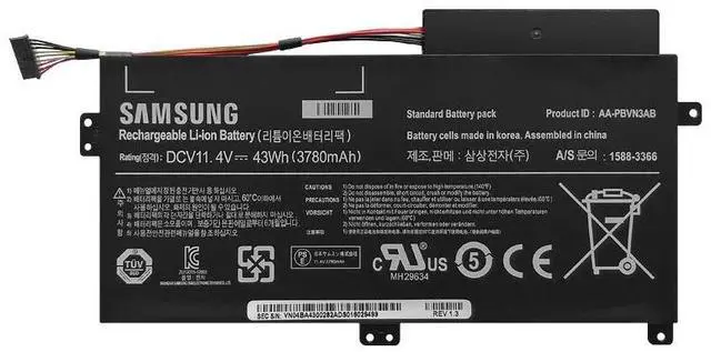 Main image of NEW AA-PBVN3AB Replacement Laptop Battery Compatible with Samsung NP370R4E NP370R5E NP450R4E NP450R5E NP510R5E 11.4V 43Wh/3780mAh