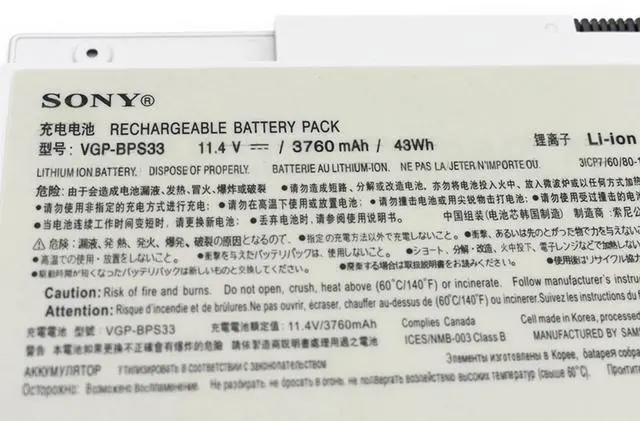 Alt view image 3 of 3 - New VGP-BPS33 Laptop Battery FOR Sony Vaio Svt-14 Svt-15 T14 T15 Touchscreen Ultrabooks VAIO SVT14126CXS SVT14127CGS SVT14128CC SVT14127CG SVT14127CH Vaio SVT141A11L 11.4V 43Wh
