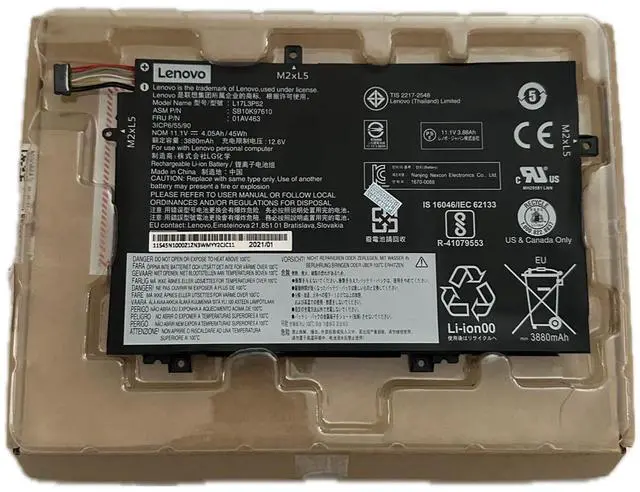 Alt view image 3 of 3 - L17C3P52 L17M3P54 L17M3P53 L17L3P52 Battery Replacement for Lenovo ThinkPad L480 L490 L580 L590 L14 L15 L14 Gen 2 L15 Gen 2 Series SB10K97610 SB10K97611 SB10K97613 01AV464 01AV466 11.1V 45Wh