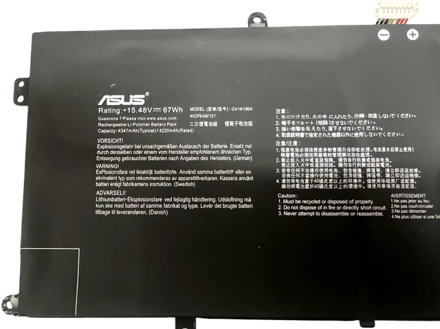 Alt view image 3 of 3 - Genuine Laptop Battery Replacement for ASUS ZenBook 13 BX325JA UX325SA UM325SA UX363EA-EM045R 14 UX425UA UM425IA HM053T ZenBook Flip S13 UX393EA VivoBook S14 S435EA C41N1904 67Wh
