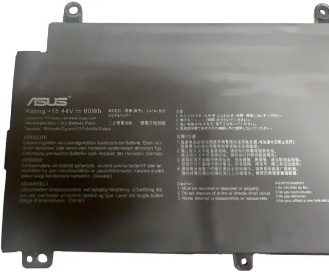 Alt view image 3 of 3 - C41N1828 (15.44V 60Wh/3890mAh) Laptop Battery Compatible with ASUS GX531G, Zephyrus S, GX531GW ASUS GX531GX Zephyrus S ASUS GX531GWAS73 GX531GWES010T 0B200-03020200 0B20003020200