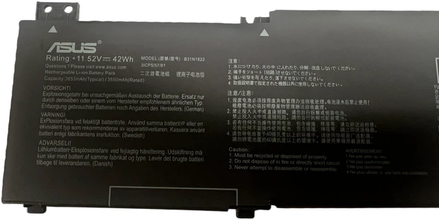 Alt view image 3 of 3 - B31N1822 42Wh Laptop Battery FOR Asus ZenBook Flip 14 Q406 Q406D Q406DA UM462 UX462 UX462D UM462D UX462DA UM462DA Convertible Q406DA-BR5T6 UM462DA-AI046T UM462DA-AI071T B31BlEH