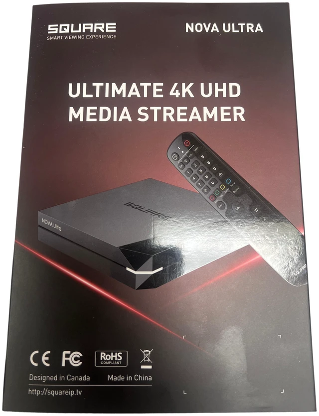 Main image of SQUARE_NOVA_ULTRA TV Set-Top Box - 4K HDR TV Streaming Device with 4GB RAM, 64GB STORAGE, Android TV OS, Dual-Band WiFi LIXSUNTEK® Ethernet Cable
