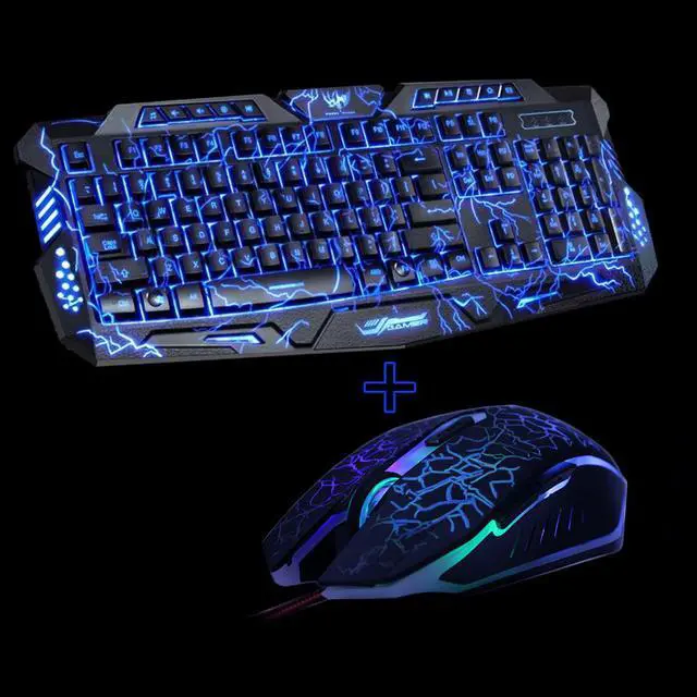 Main image of M200 Purple/Blue/Red LED Breathing Backlight Pro Gaming Keyboard Mouse Combos USB Wired Full Key Professional Mouse Keyboard