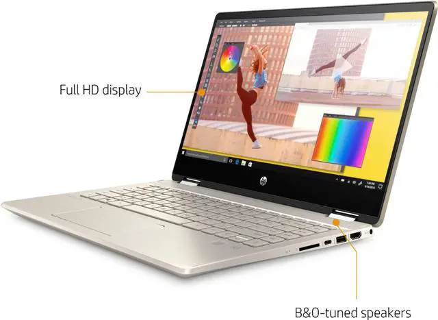 Alt view image 2 of 6 - HP Pavilion x360 14" FHD Touchscreen 2-in-1 Convertible Laptop, Intel Core i5-1035G1 upto 3.6GHz, 8GB DDR4, 256GB NVMe M.2 SSD, WiFi AX, Bluetooth, Webcam, HDMI, Fingerprint Reader - Windows 10 Pro