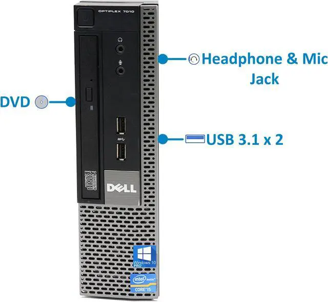 Alt view image 2 of 4 - Dell Optiplex 9020 USFF Desktop Computer - Intel i5-4570S Upto 3.6GHz, HD Graphics 4600 4K Support, 16GB RAM, 256GB SSD, DisplayPort, HDMI, DVD, AC Wi-Fi, Bluetooth, TDL - Windows 10 Pro