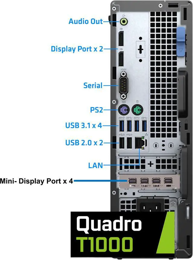 Alt view image 2 of 5 - Dell OptiPlex 7090 SFF Desktop Computer Intel i9-11900K 8-Core, 128GB RAM, 2TB NVMe SSD, DVD, Nvidia Quadro T1000 4GB, HDMI, AC Wi-Fi, Bluetooth - Windows 10 Pro