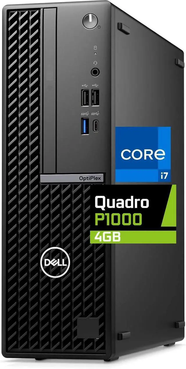 Main image of Dell OptiPlex 7020 Desktop SFF, Intel Core i7-12700KF, 64GB RAM, 1TB NVMe SSD, Nvidia Quadro P1000 4GB,Type-C, WiFi 6e, BT, DisplayPort, HDMI, 7000 Business Computer, Windows 11 Pro, Black