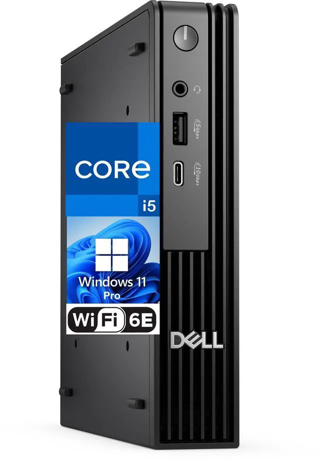 Main image of Dell Pro Micro Computer- Intel Core i5-14500T, 16GB RAM, 256GB NVMe SSD, USB Type-C, Built in AX WiFi, BT, Display Port, HDMI, Windows 11 Pro - AI Copilot, Black Desktop