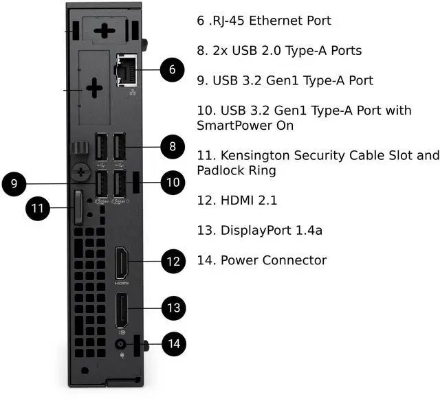 Alt view image 3 of 6 - Dell Pro Micro Computer- Intel Core i5-14500T, 16GB RAM, 256GB NVMe SSD, USB Type-C, Built in AX WiFi, BT, Display Port, HDMI, Windows 11 Pro - AI Copilot, Black Desktop