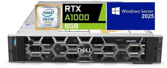 Main image of Dell Precision 7920 Rack Server, Dual Intel Xeon Gold 6246 (24 Cores Total), 256GB RAM, 4x 4TB 2.5" SSD, Raid 5, Nvidia RTX A1000 8GB Graphics, Windows Server 2025, High-Performance PC Workstation