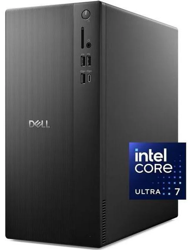 Main image of Dell Tower Desktop ECT1250 Business PC Intel Core Ultra 7-265 Processor 16GB DDR5 RAM 512GB M.2 SSD Intel UHD Graphics Windows 11 Home Office & Productivity Desktop Computer